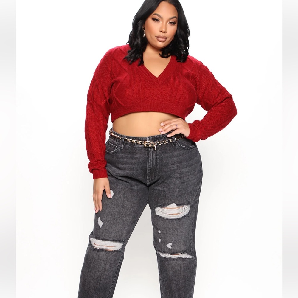 FASHION NOVA you’re cropped V-neck sweater
